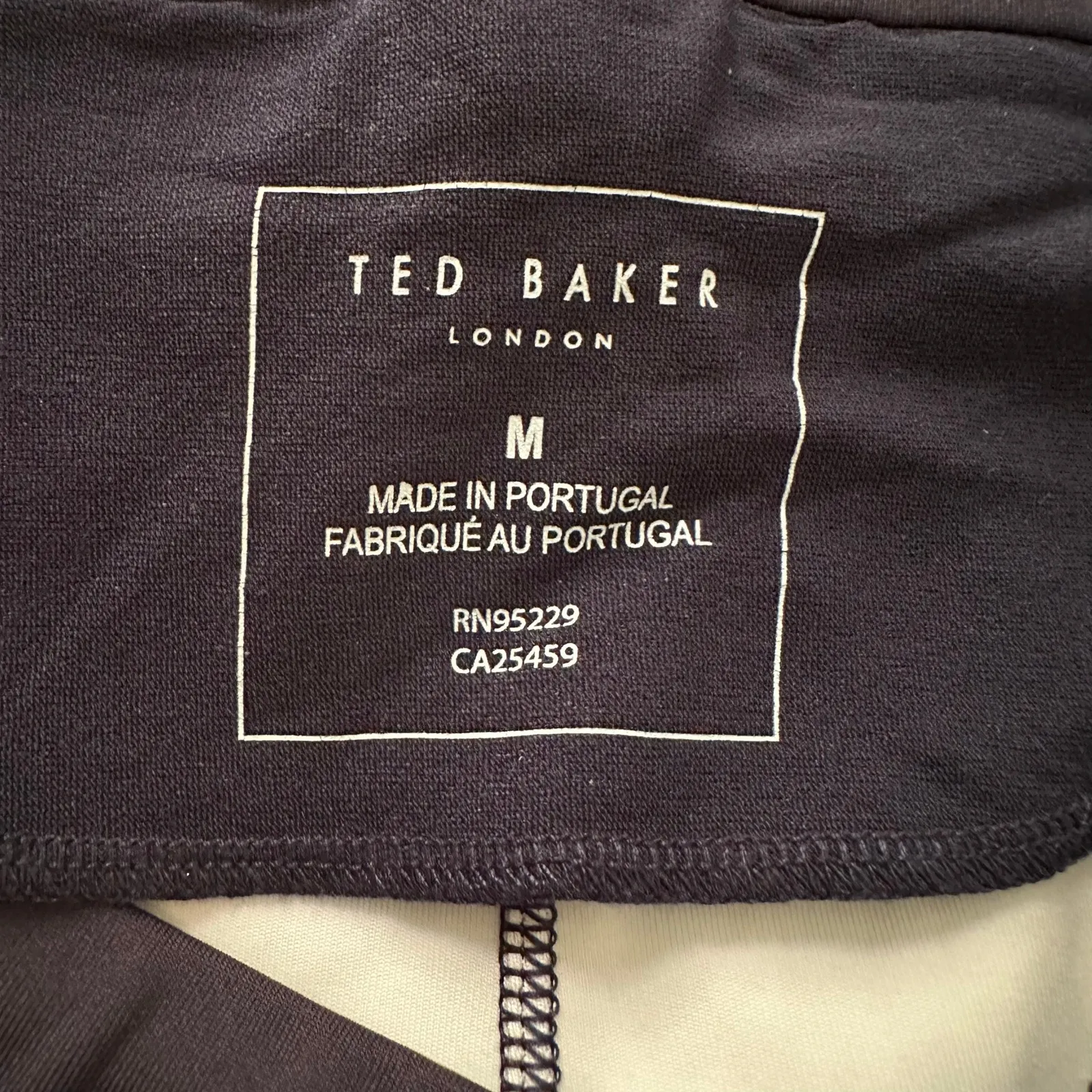 Ted Baker gray, white & navy floral pattern leggings size M - Image 8