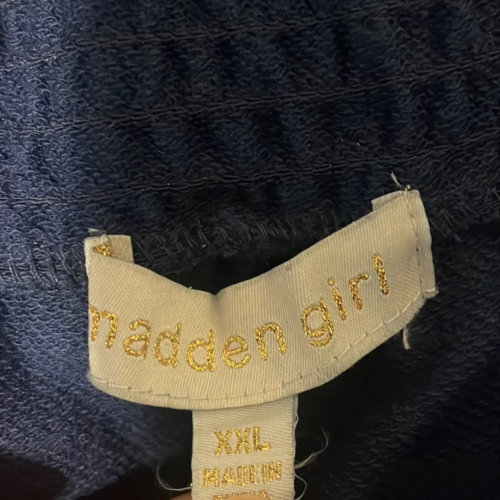 Madden girl cropped hoodie coordinated set acid wash blue outfit Sz XXL - Image 3