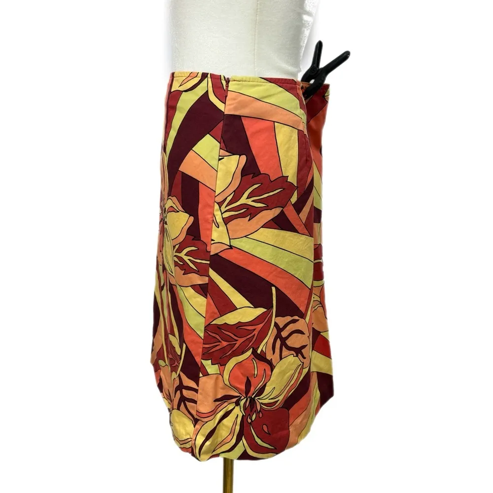 Vintage Talbots Women's A Line Skirt Hippie Chic Floral 100% Cotton Sz 10 Medium - Image 6