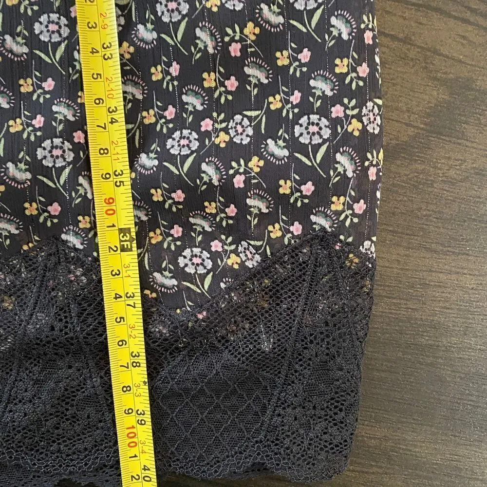 William Rast Canyon Dress medium floral black sleeveless lace hem - Image 16