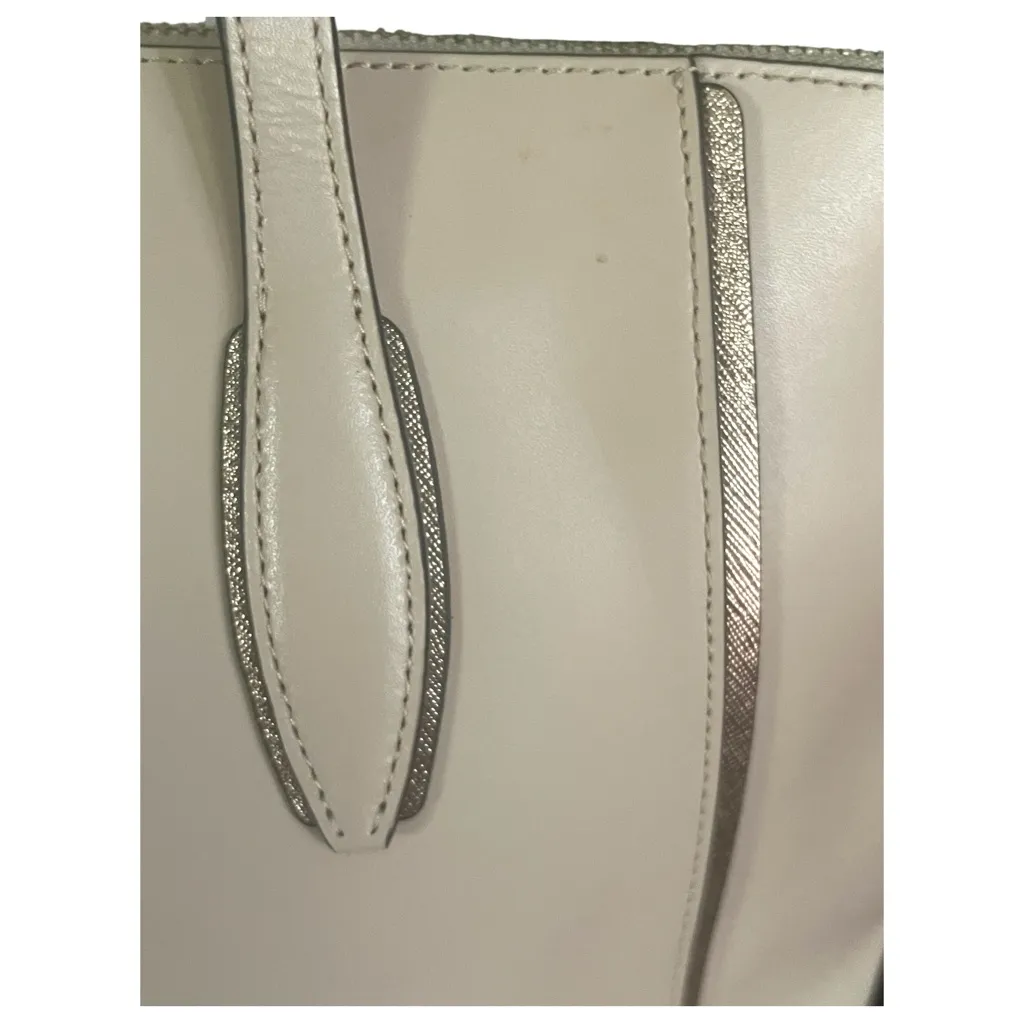 Kate Spade New York Leather “Kali” pinkish beige ,gold trim Shoulder Handbag. - Image 7