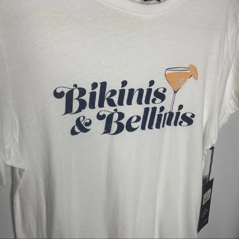 Short Sleeve Bikinis & Bellinis Keke Graphic Tee Size Small White New - Image 3