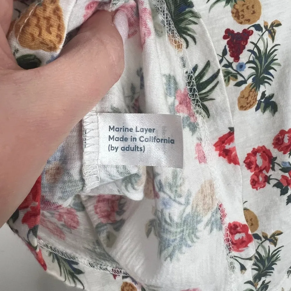 Marine Layer Floral Supima Cotton Modal Blend Crewneck Short Sleeve Tee Shirt - Image 6