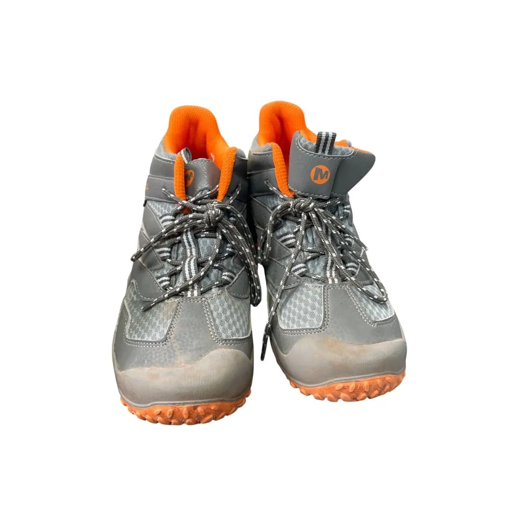 Merrell womans gray orange waterproof hiking hight top sneakers size 4M SKU 8836 - Image 5