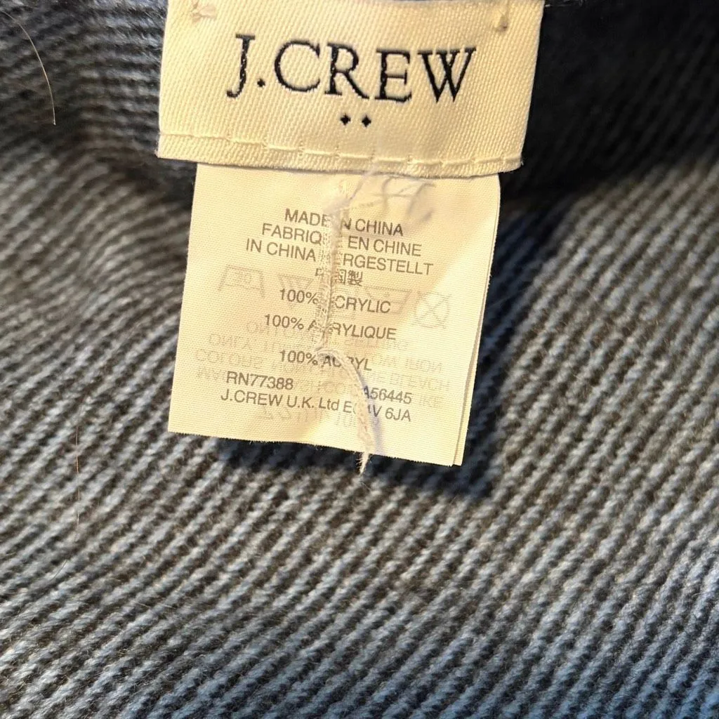 J. Crew Blue Blanket Scarf Cape Wrap NWOT - Image 3