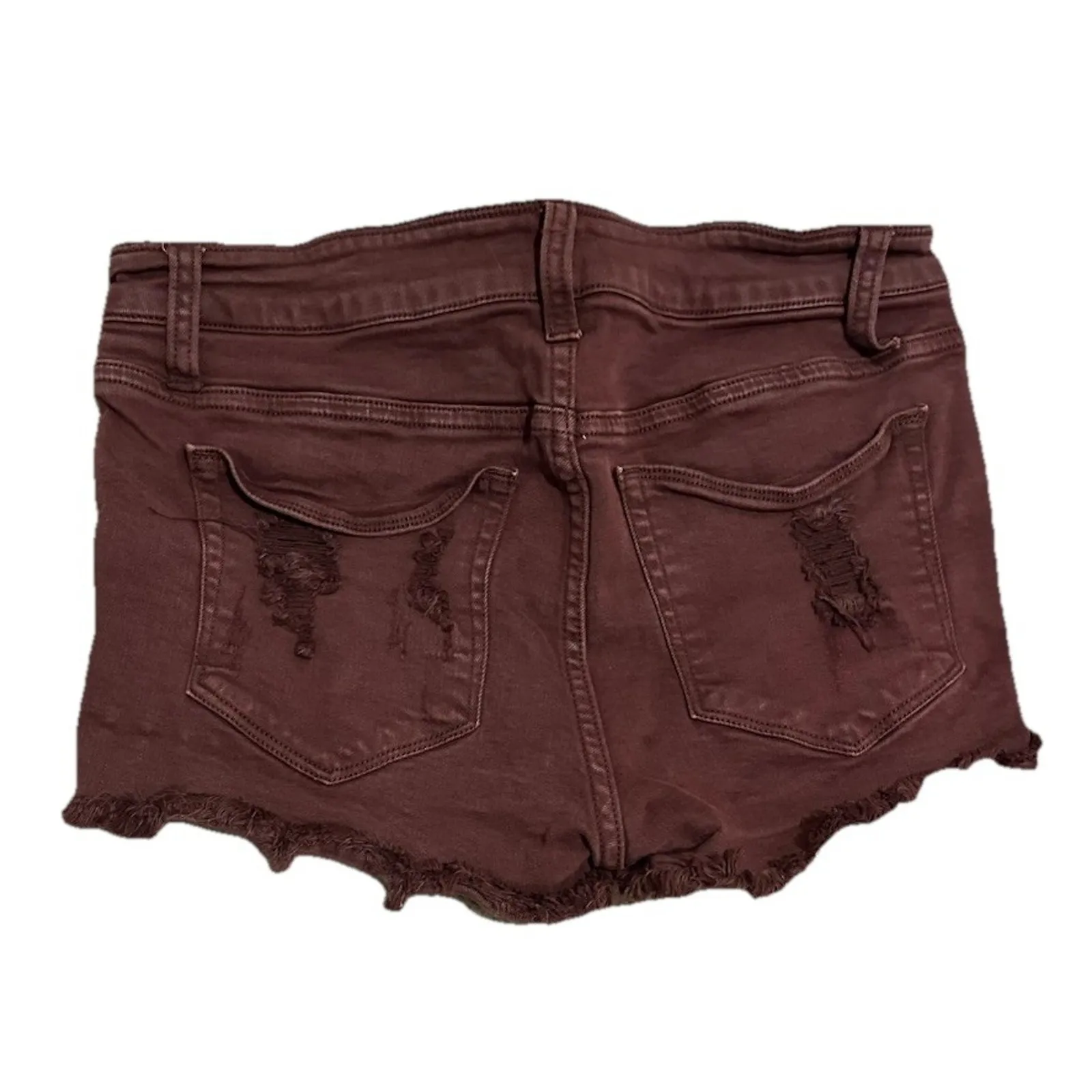 DayTrip Distressed Capricorn High Rise Jean Shorts Burgundy Size 27 - Image 2