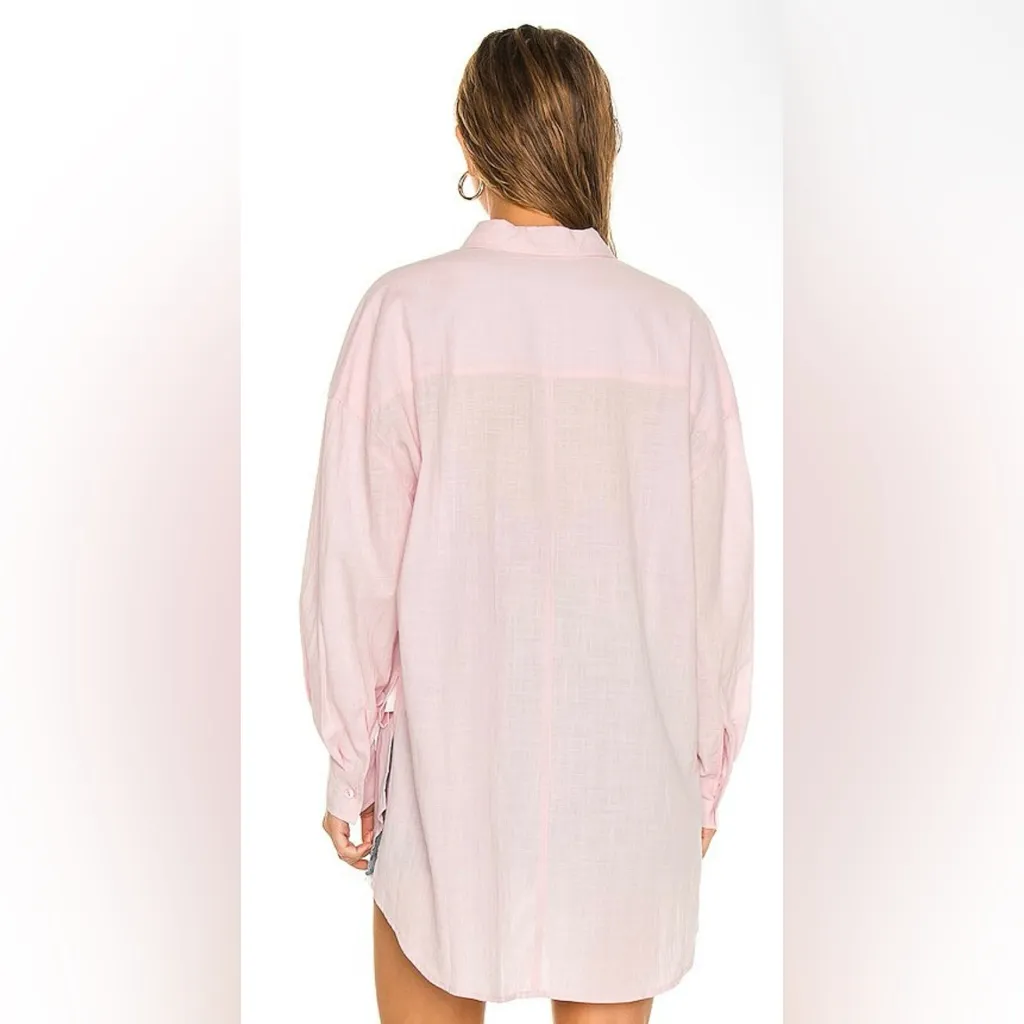 MinkPink Carlo Beach Shirt/Dress In Ice Pink | Women’s Oversized Small - NWT - Image 3