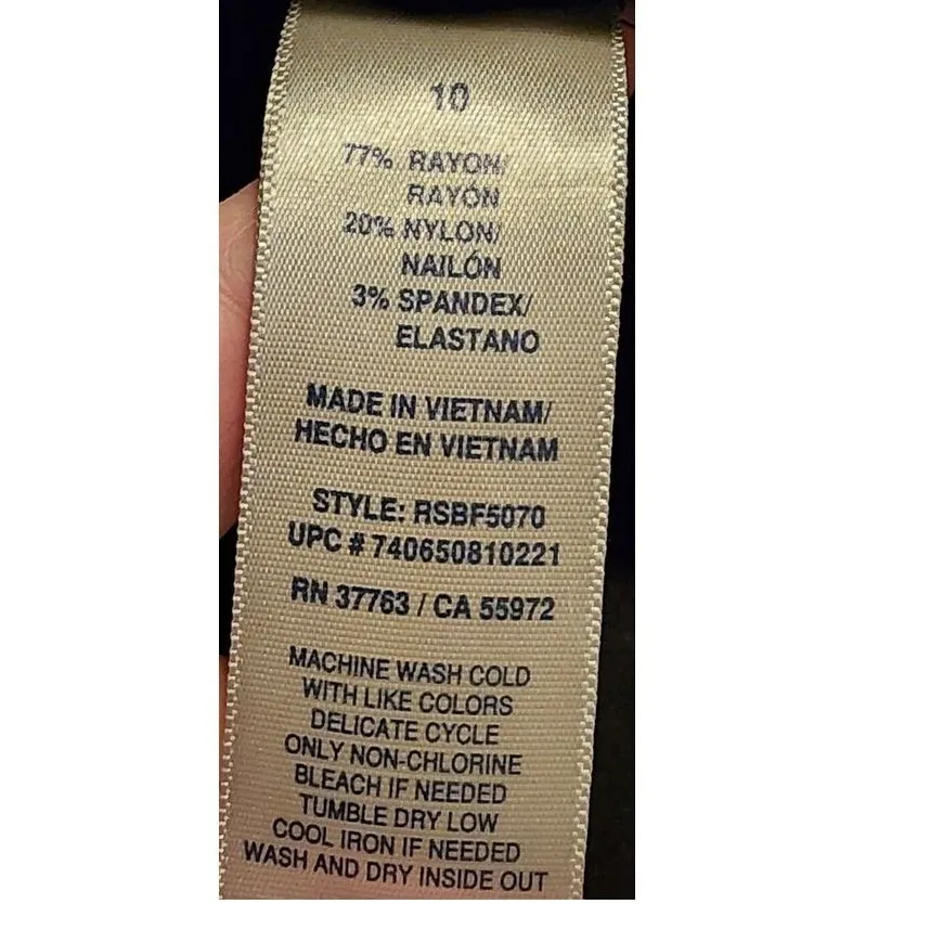 Rafaella Comfort Black Pull-On Straight Leg Pants Classic Professional Size 10 - Image 4