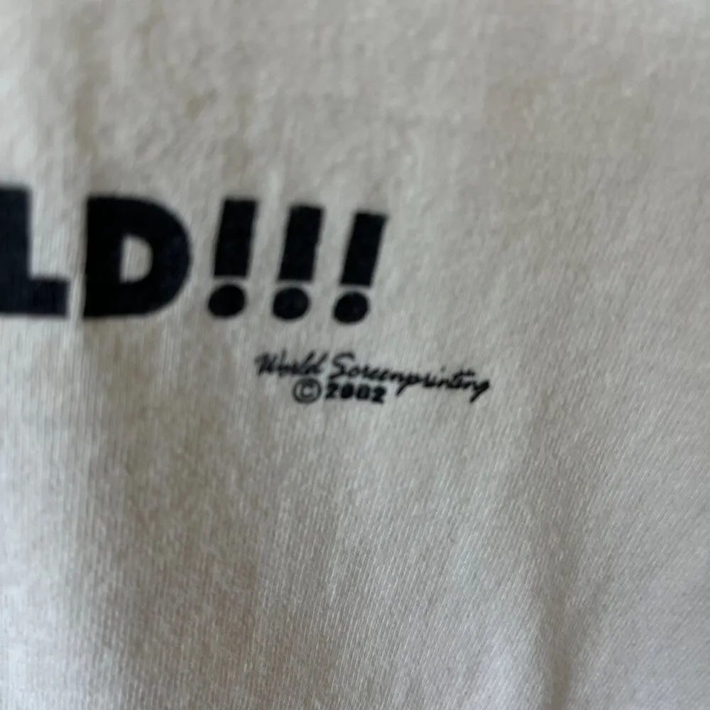 2002 Vintage Y2K Paint The Dog T Shirt Cream XXL 2XL Animal Notes Graphic Tee Size undefined - Image 7