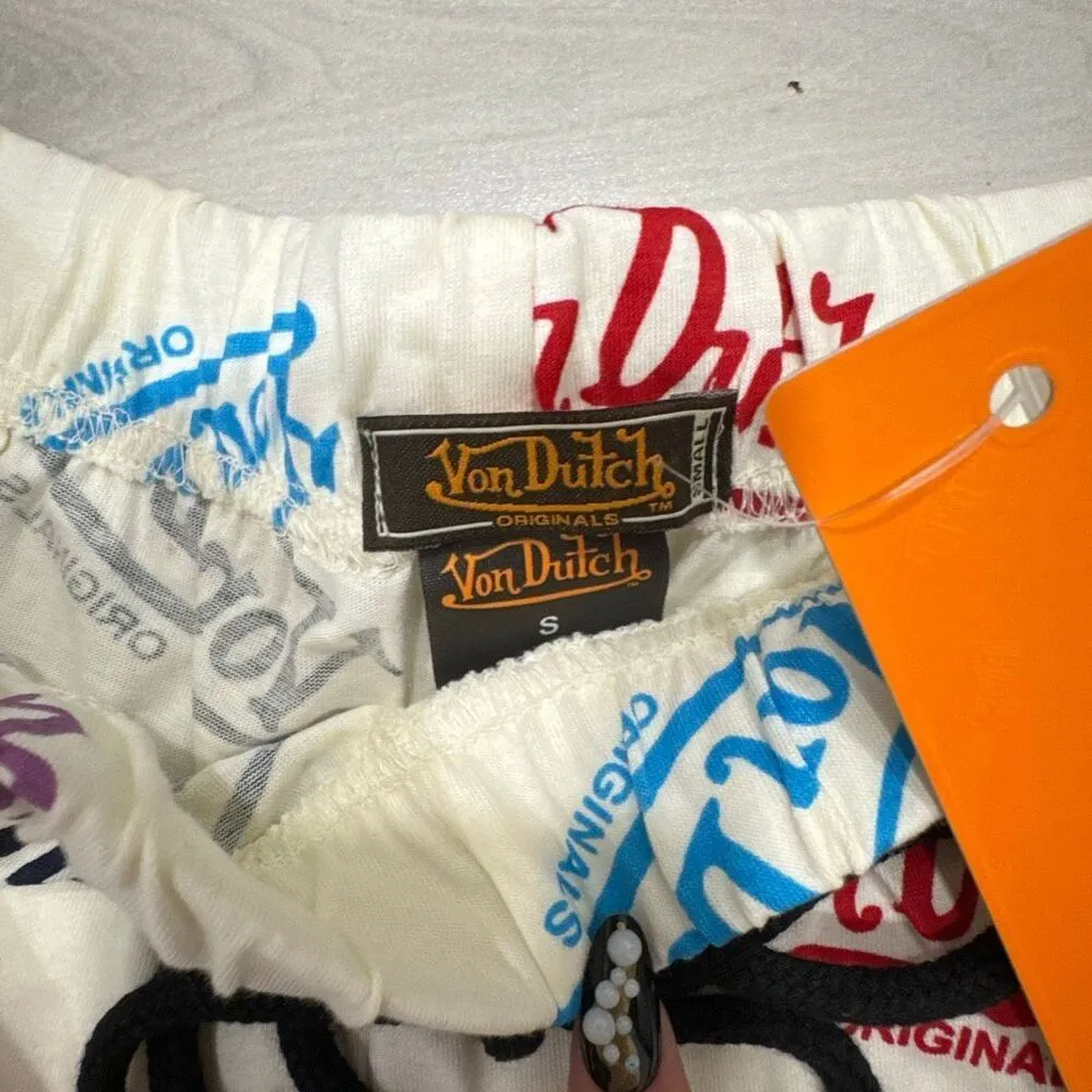 NWT Von Dutch Pajama Set Size Women's Small   super colorful rainbow text with l - Image 2