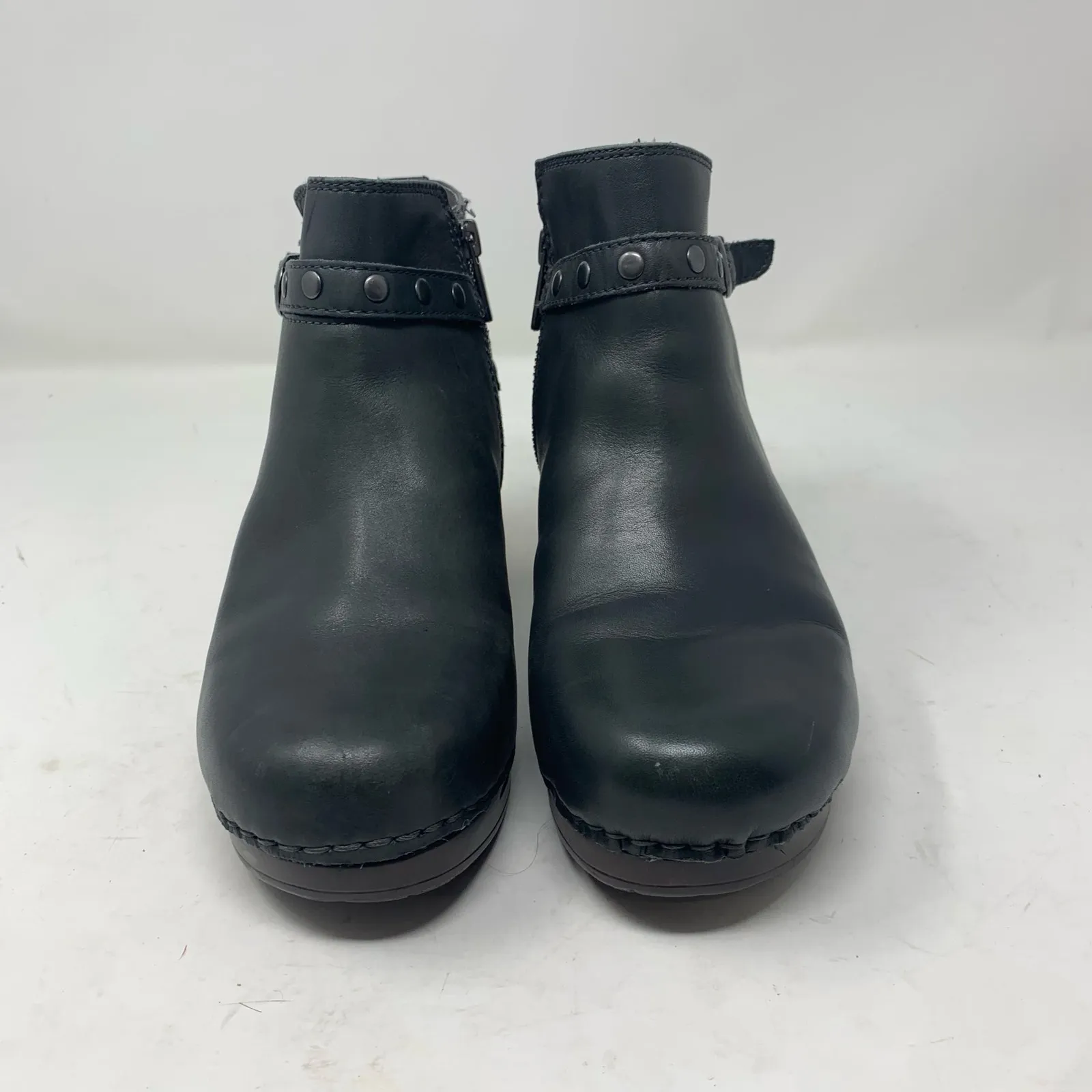 Sanita Dakota Size 39 Dark Pewter Charcoal Grey Leather Boots Ankle Booties Zip Gray - Image 2