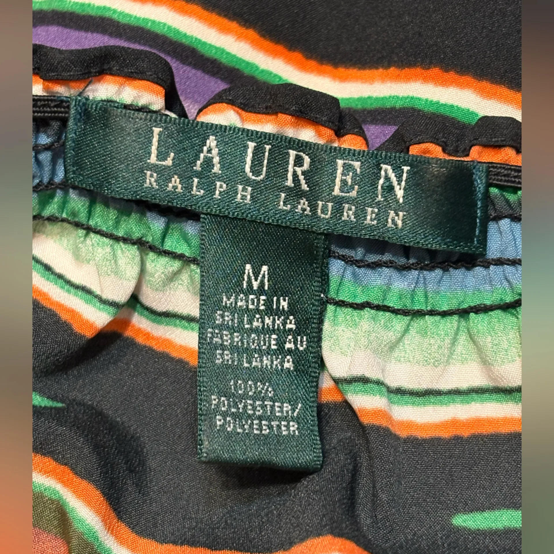 Lauren Ralph Lauren Stripe Southwestern Style Blouse with tassels. Size M - Image 5