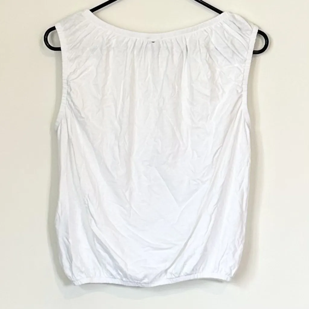 NWT Madewell Bubble Cotton Linen Blend Tee in White - Size: Extra Small - Image 8