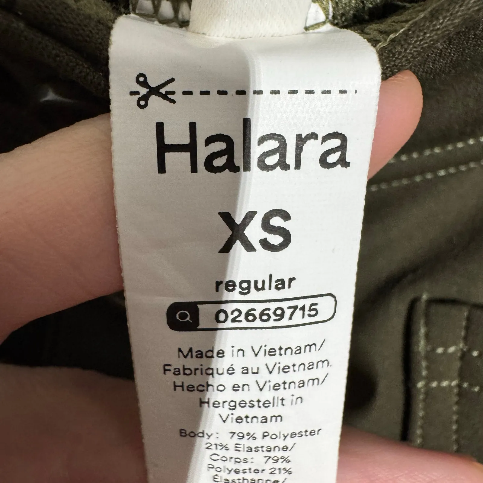 Halara High Waisted Straight Leg Button Pants XS Olive Green Forest Night NWT - Image 5