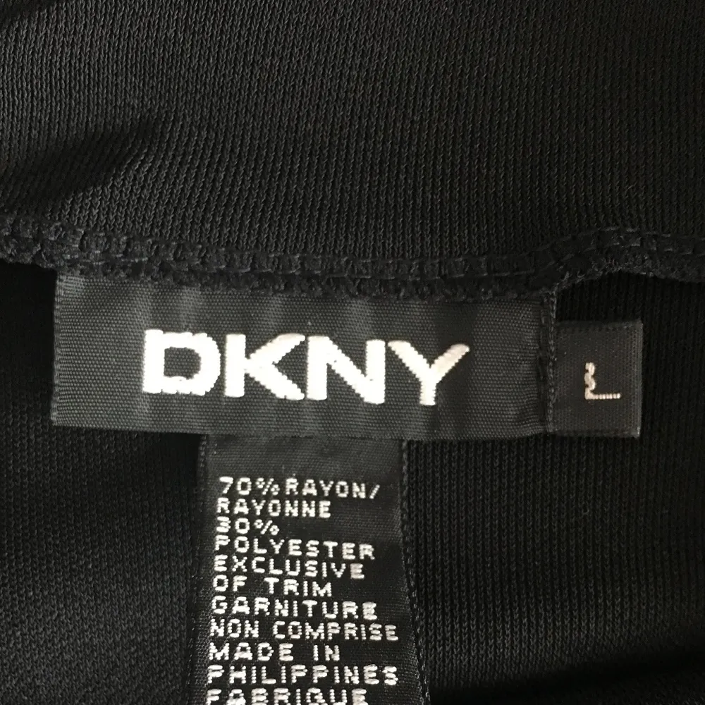 Dkny Black Elegant Skirt See Thru Hem Large - Image 2