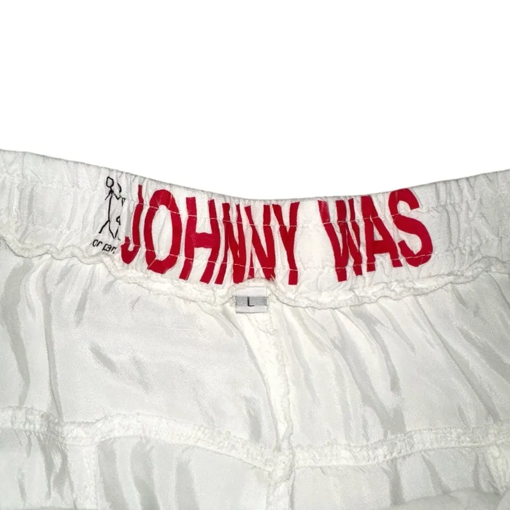 Johnny Was  Ramble White Cupro Blend Jogger Pull-on Cargo Pants LARGE - Image 5