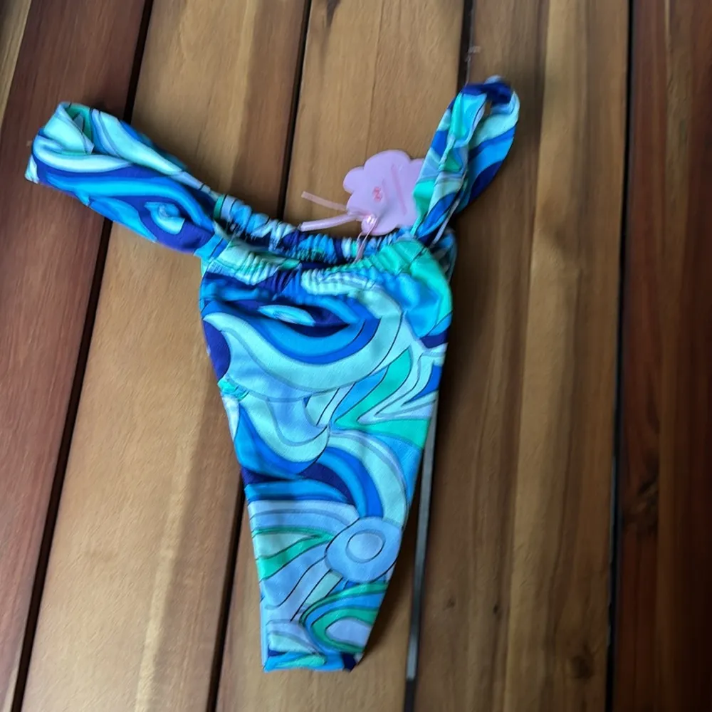 KAMARI SWIM PRINTED BIKINI BOTTOM Blue - Image 2