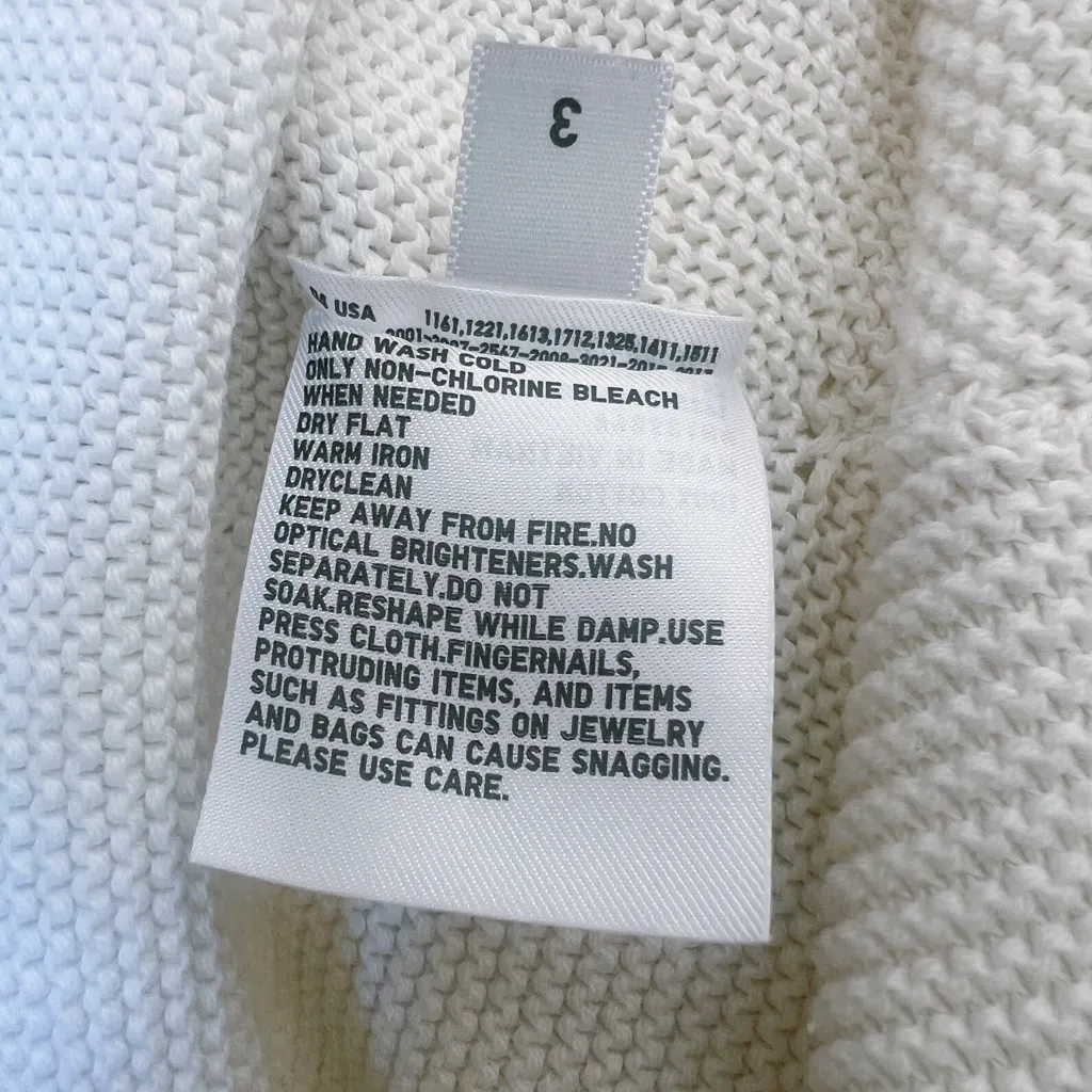 Uniqlo 3D Knit Cotton Dolman 3/4 Sleeve Sweater in Off White - Image 10