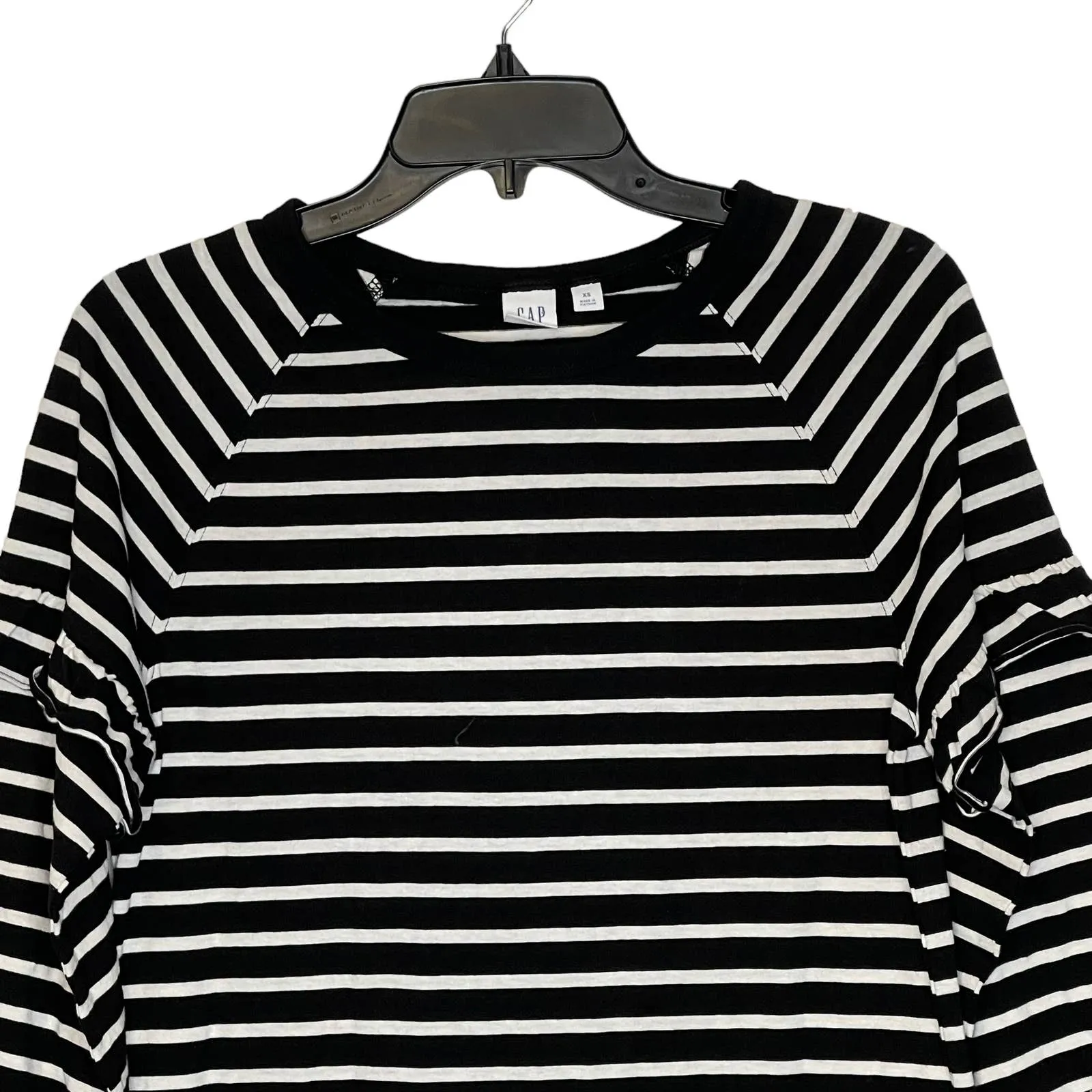 Gap T-Shirt Dress Size XS Black White Striped Womens Blended Fabric LS Pullover‎ - Image 2