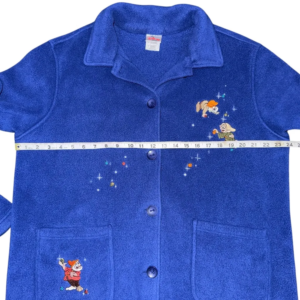 VTG 90s Disney Store Fleece Jacket Large Snow White Seven Dwarfs Embroidered - Image 7