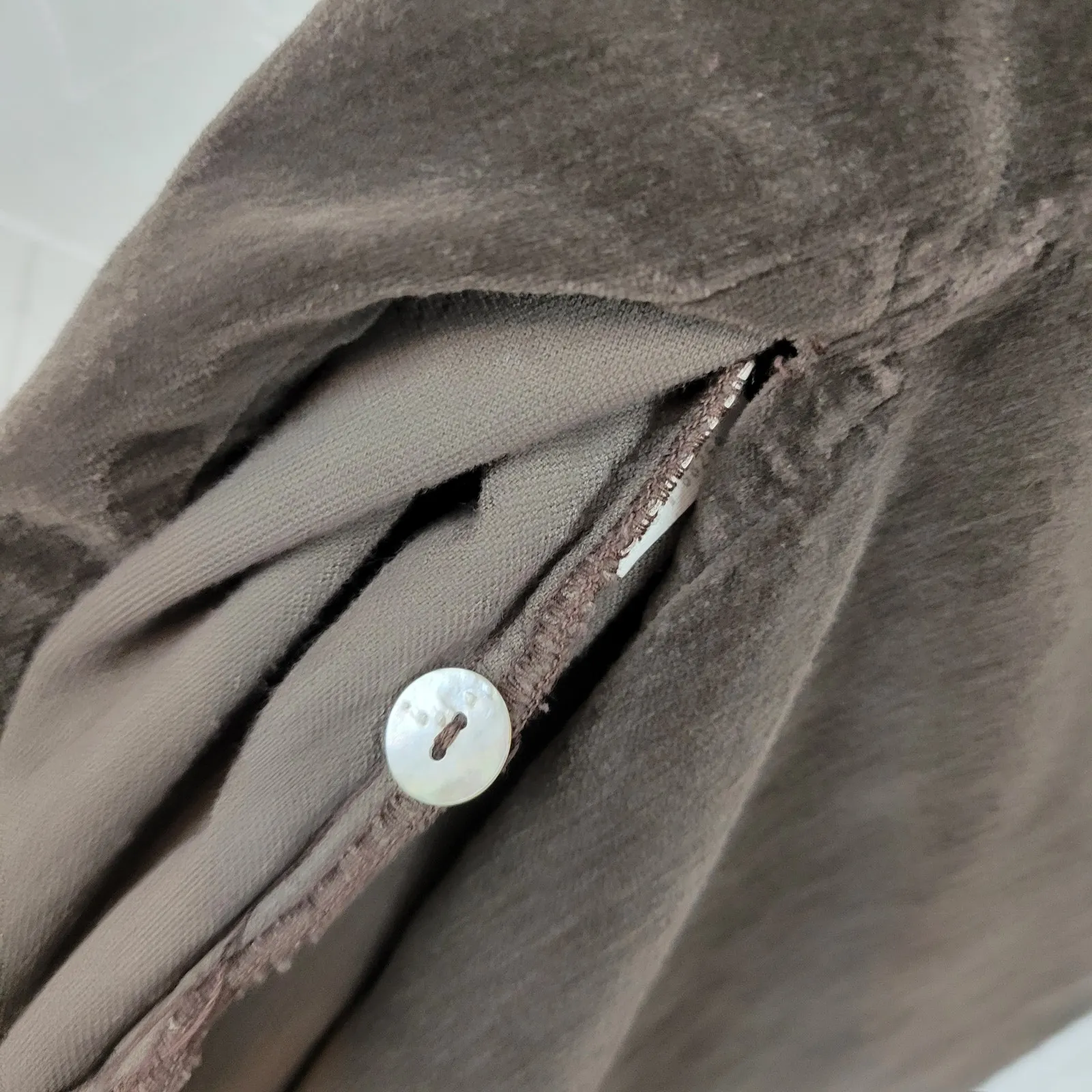 VTG Subtle Tones Velvet Skirt Womens S/M Brown Lagenlook Maxi‎ Elastic Waist Size undefined - Image 8