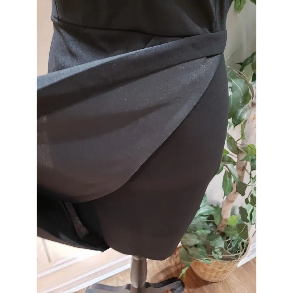 Manydress Womens Black Sphagetti Straps Plunge V Neck Bodycon Dress Size Medium - Image 5