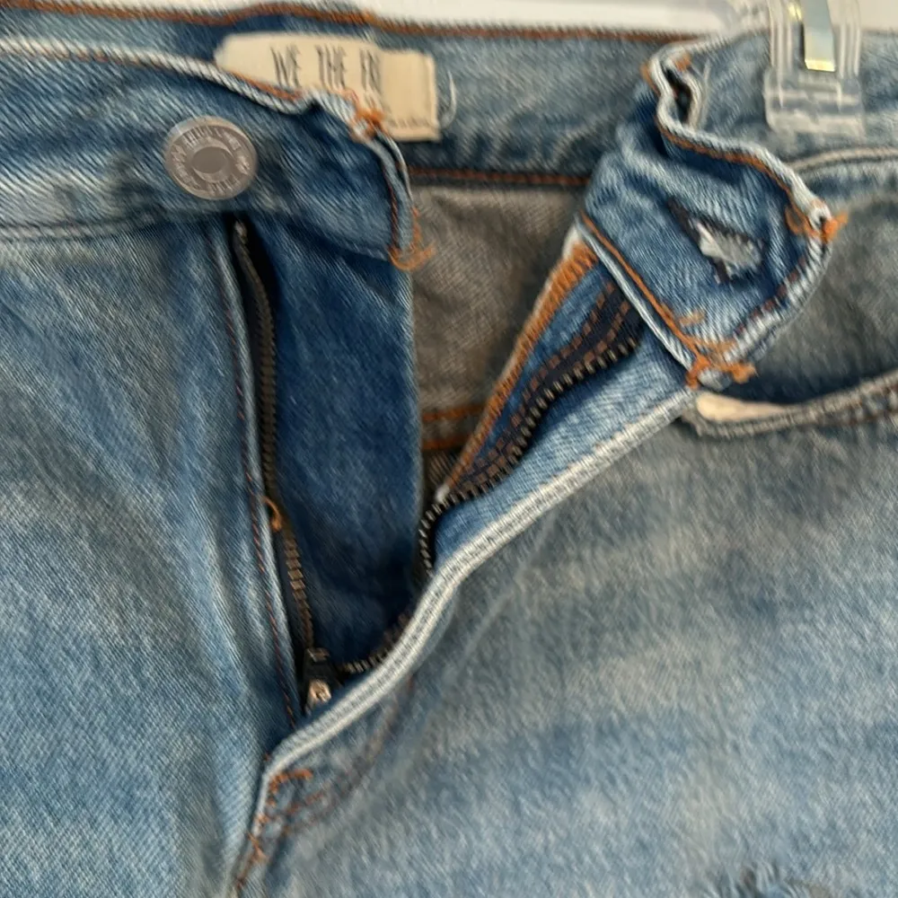 Free People Relaxed & Distressed Destroyed Denim Skirt Harvest Bell Size 28 - Image 7