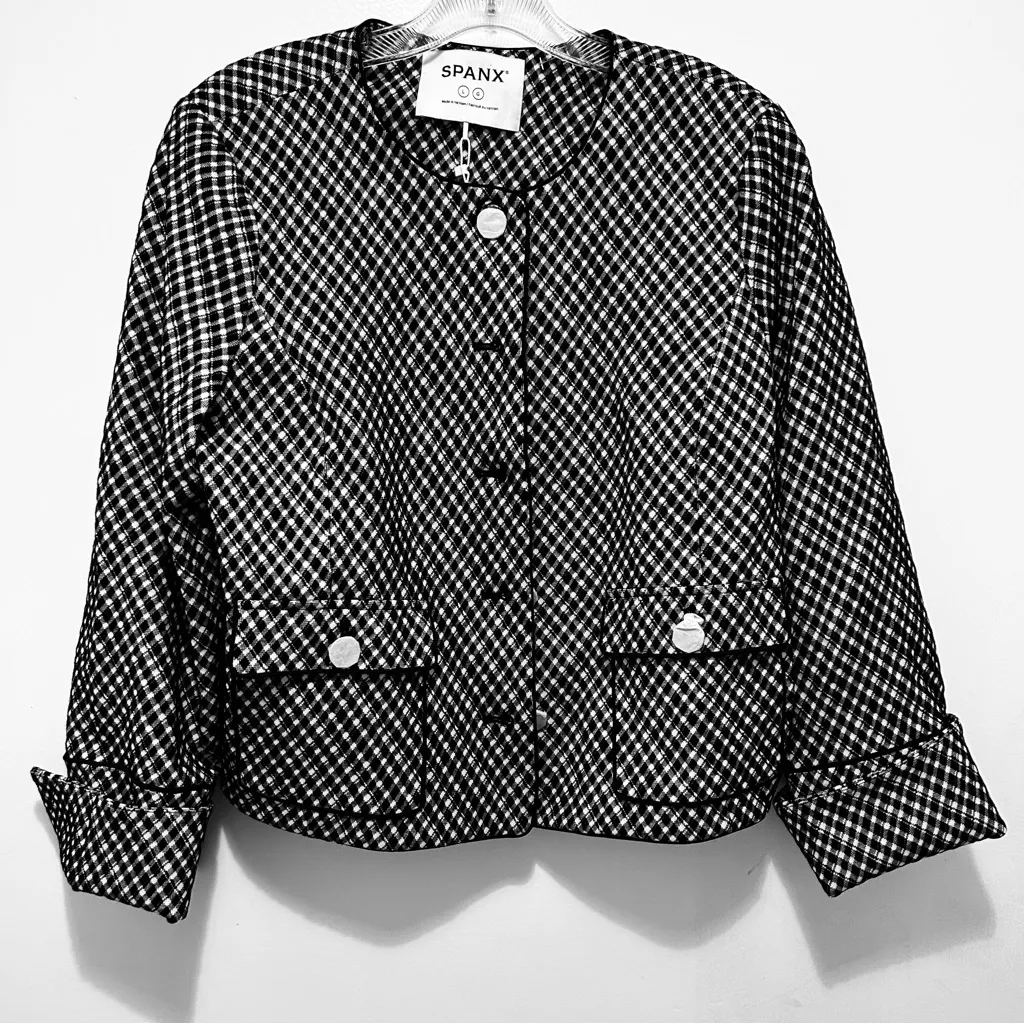 Spanx Ponte‎ Lady Jacket Plaid Jacquard Large NWT - Image 7