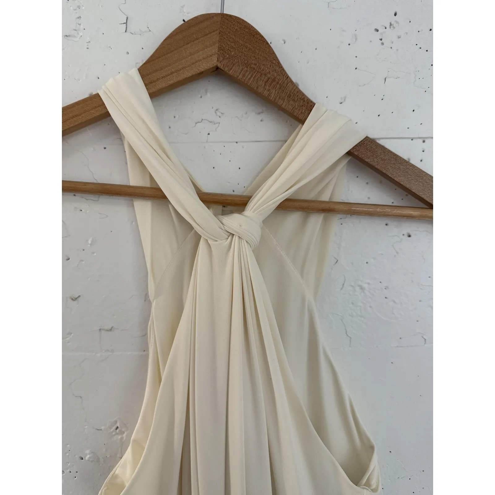 Halston Heritage Dress Womens Medium Chalk White Evening Gown Maxi JOJ161764 NWT - Image 3