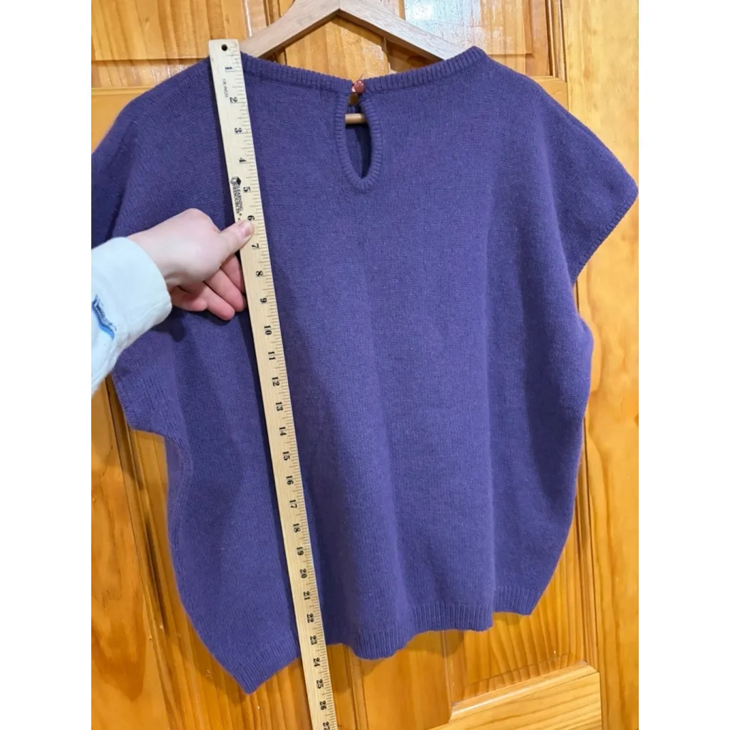 Gordon of Philadelphia Purple Lambswool Angora Cable Knit Sweater Vest Small - Image 6