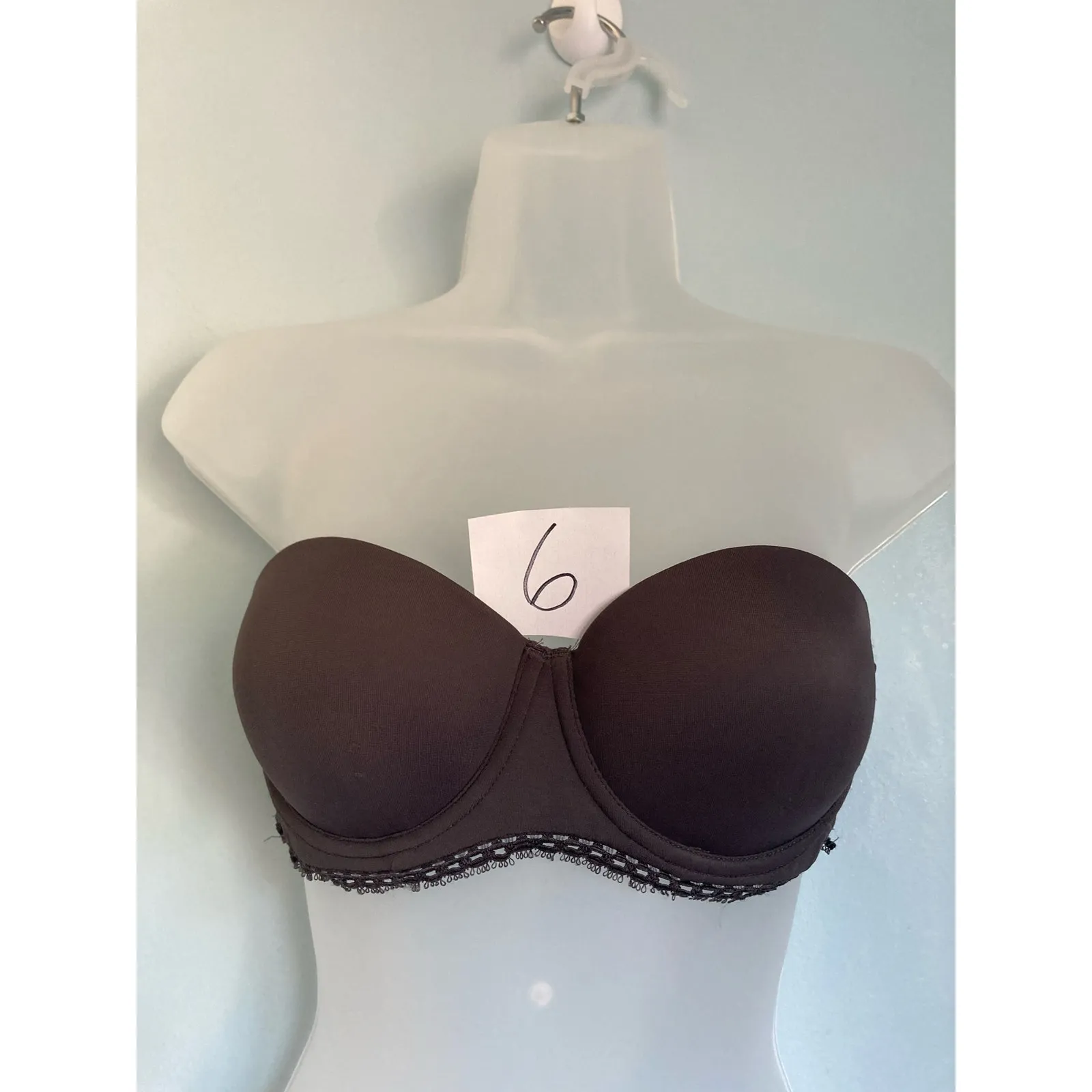 Calvin Klein Push Up Strapless Bra 34B Dark Gray - Image 4