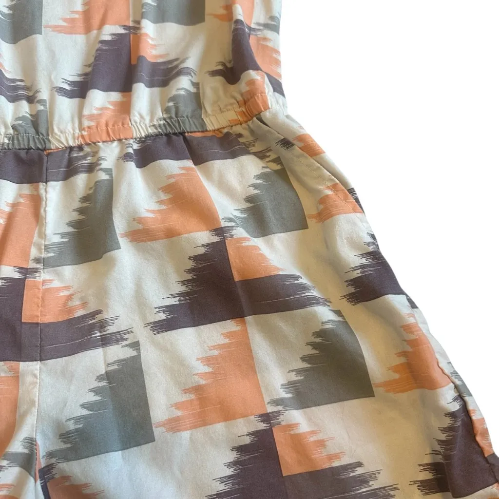 Prana Franny Romper Sleeveless Racerback Shorts Pockets Fun Print Size Medium - Image 5