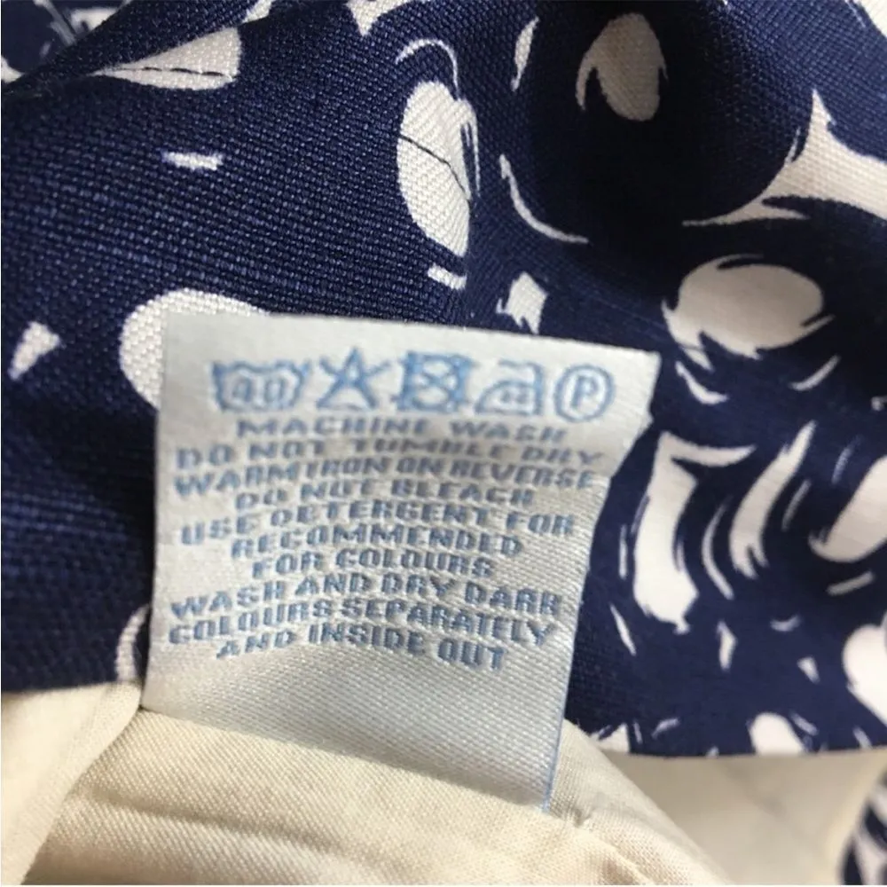 Boden Navy/cream Pattern Pencil Skirt linen blend 6 Blue - Image 6