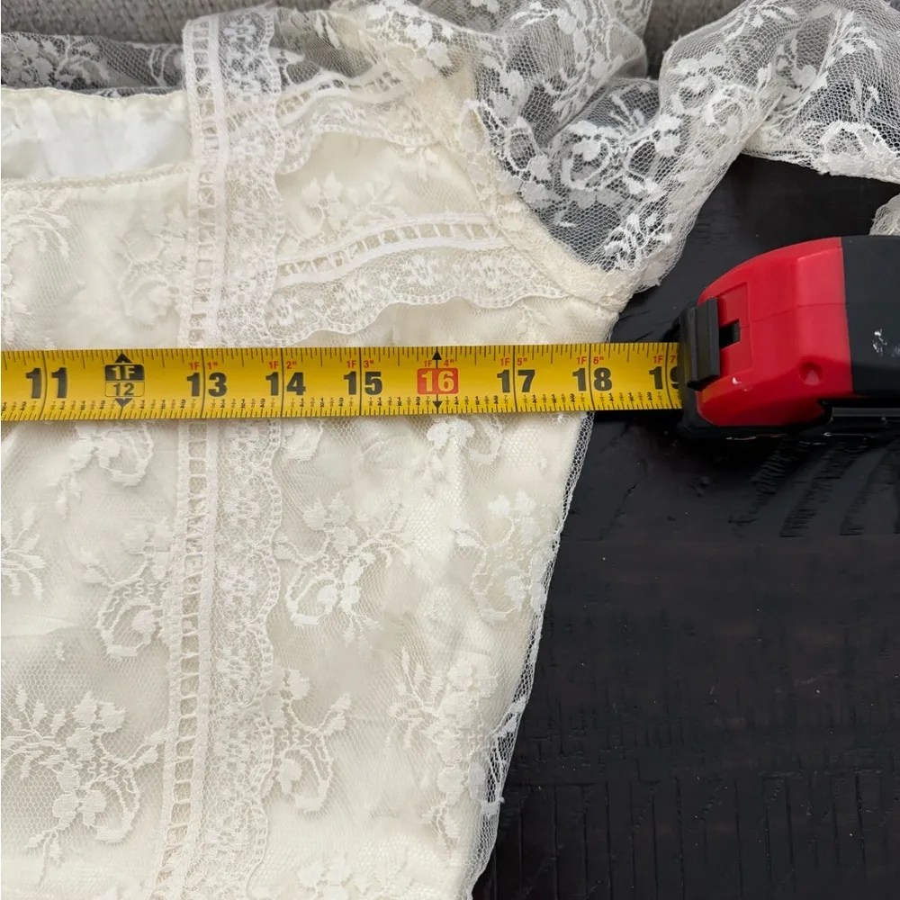 Vintage Jessica McClintock Cream One Shoulder Gown - Image 12