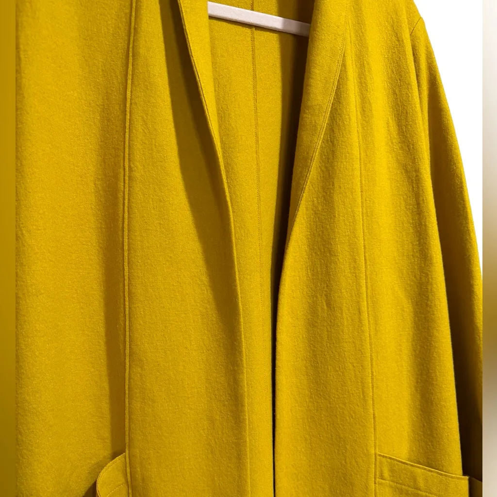 🌟 Eileen Fisher Boiled Wool Mustard Open-Front Jacket – Size M 🌟 - Image 4