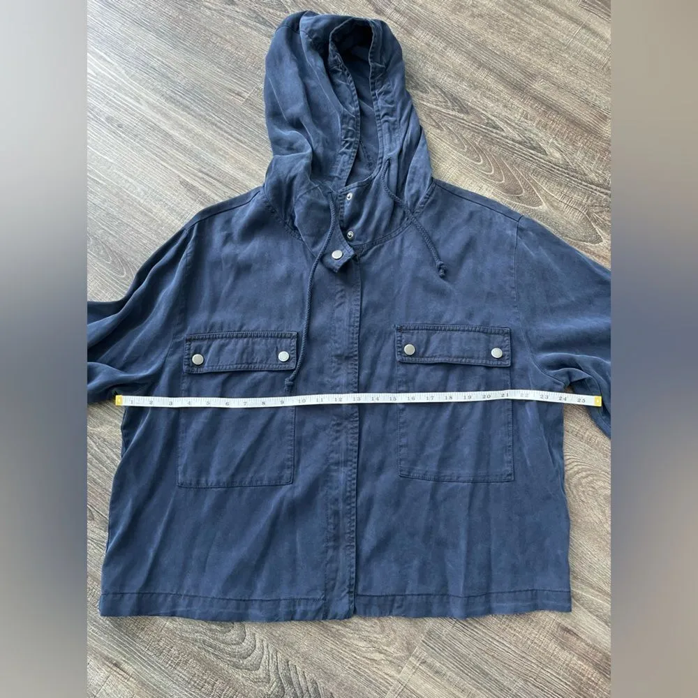 Two by Vince Camuto Relaxed Hooded Jacket Size Large Blue - Image 9