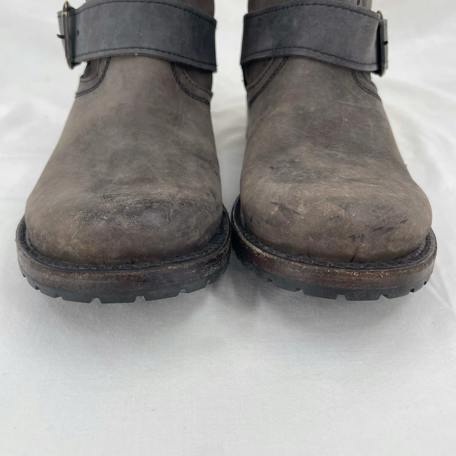 Freebird By Steven Prince Boot Gray Engineer Buckle Biker Moto Boots Size 7 - Image 10