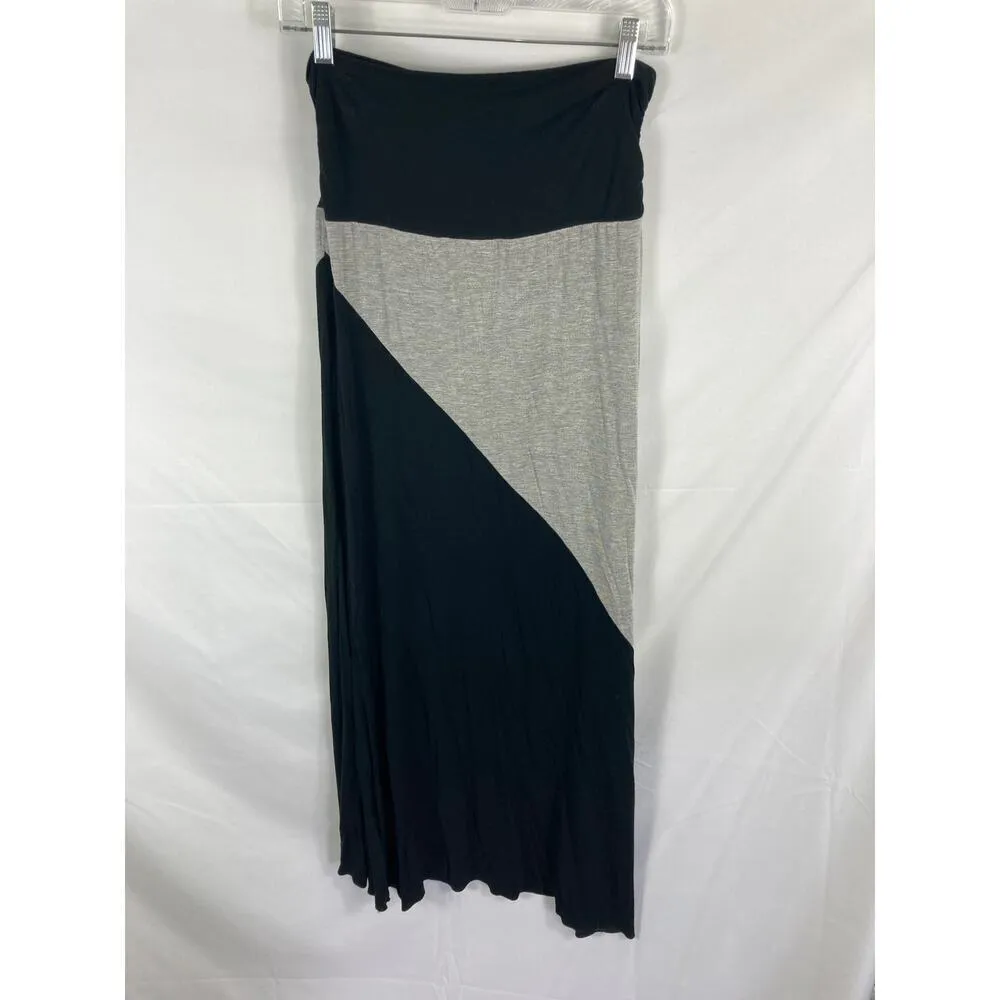 Finn & Clover Colorblock Grey Black Maxi Skirt Size Medium - Image 4