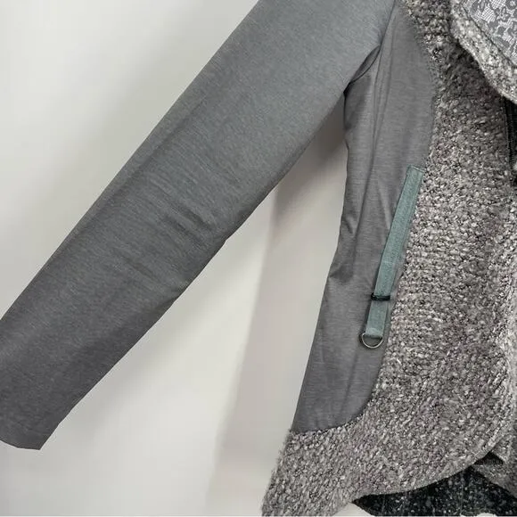 Forla Paris Cardigan Size Medium Floral Boho Metallic Gray Ruffle‎ Asymmetrical - Image 5