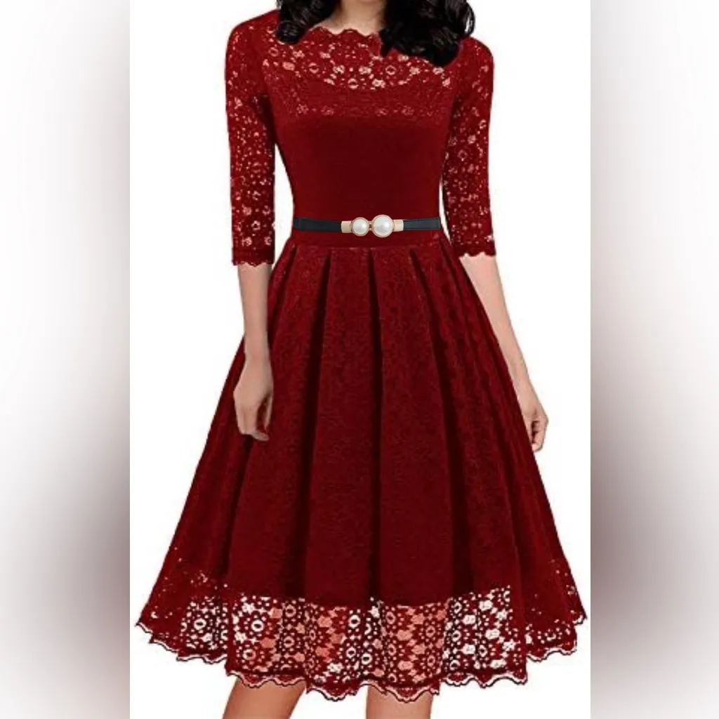 Thin Double Faux Pearl Buckle Solid Color PU Leather Waist Thin‎ Belt One Size Black - Image 2