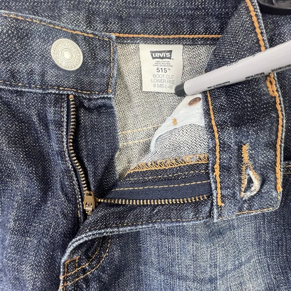 Levis 515 Jeans Sz 6 Medium MIS L 29” Boot Cut Stretch Low Rise Dark Wash New - Image 3