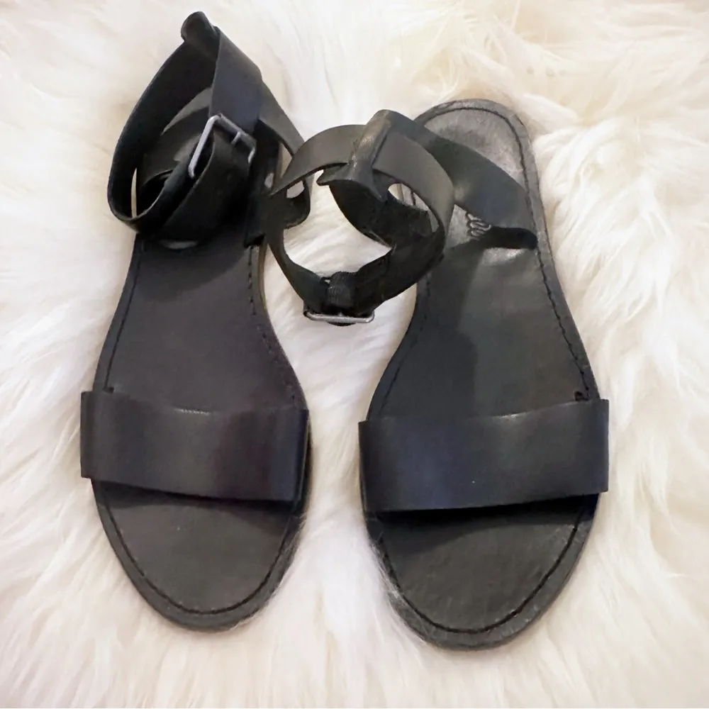 Madewell‎ Black Leather Boardwalk Sandals Sz. 7 - Image 5