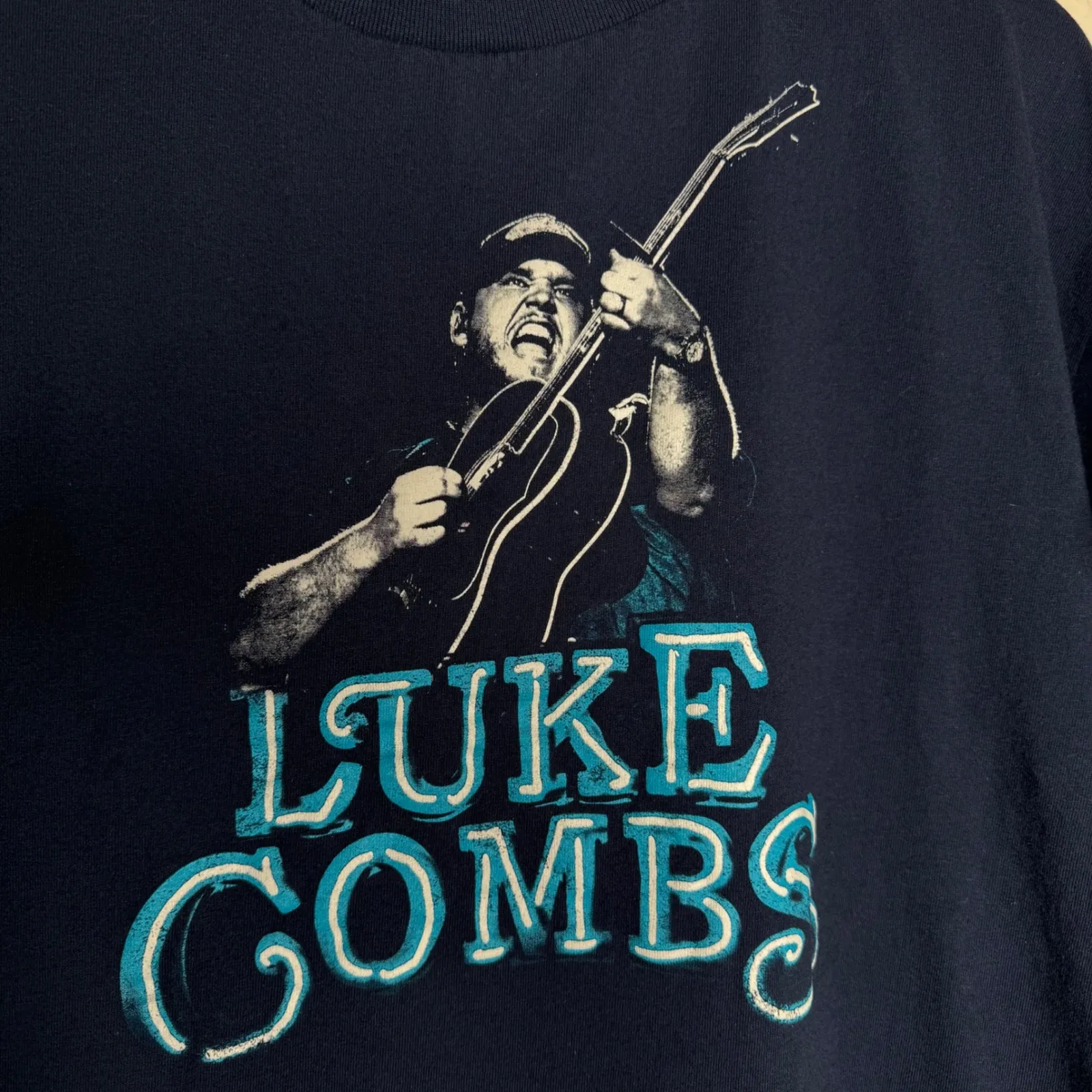 Luke Combs‎ MOS Navy Interstate Tour Tee Sz M Blue Size M - Image 2