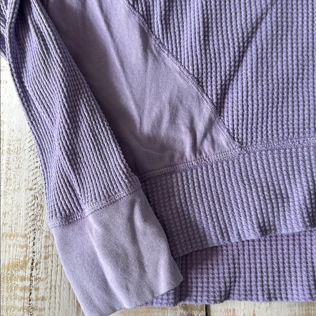 Aerie Off Line Long Sleeve V neck Shirt Size S Purple - Image 3
