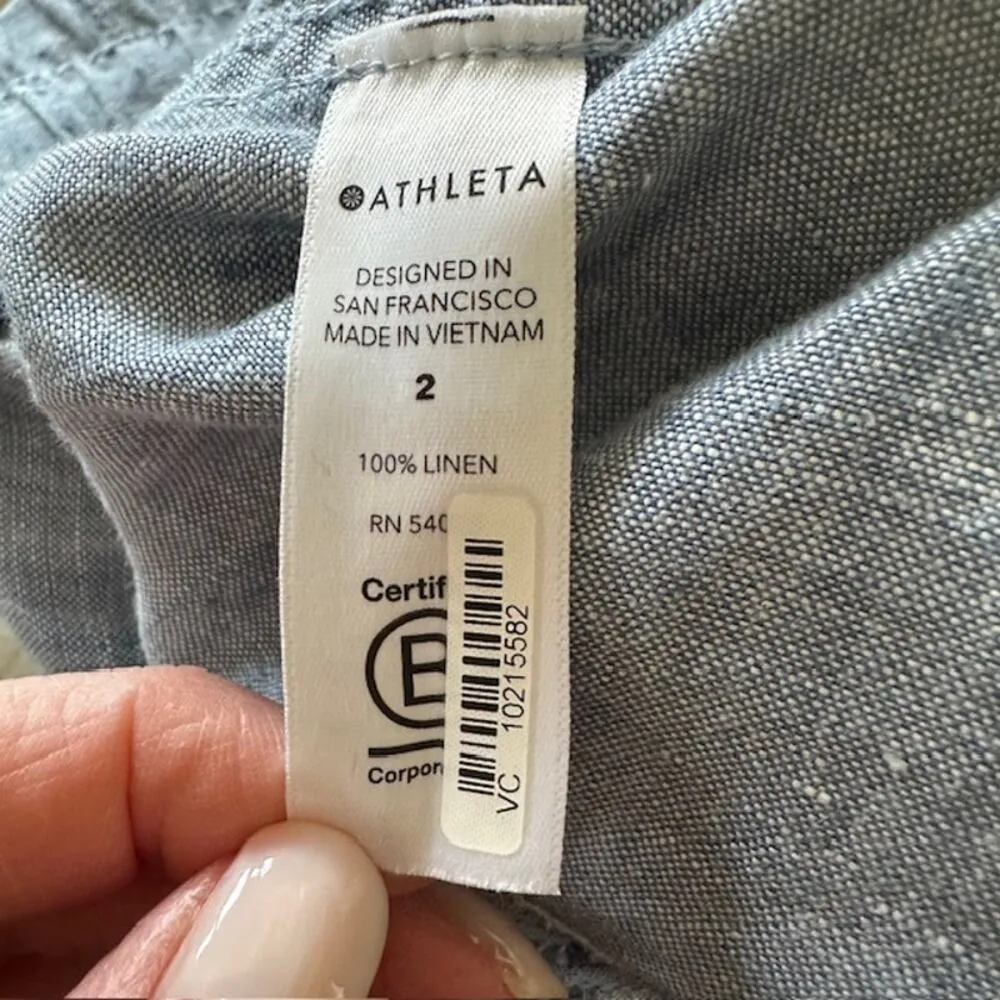 Athleta Cabo Linen Jogger Size: 2 Color: Chambray Blue - Image 8