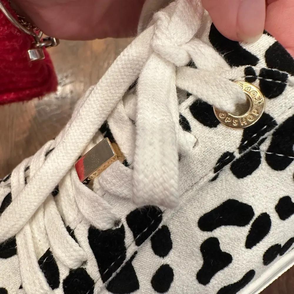 Topshop Black and White Leopard Print Sneakers - Image 2