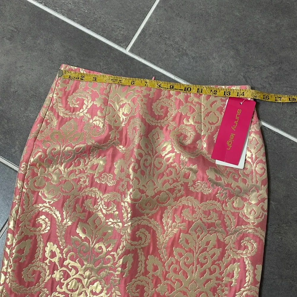 Sunny Leigh Pink and Gold Patterned Pencil/Straight Skirt size 2 - Image 6
