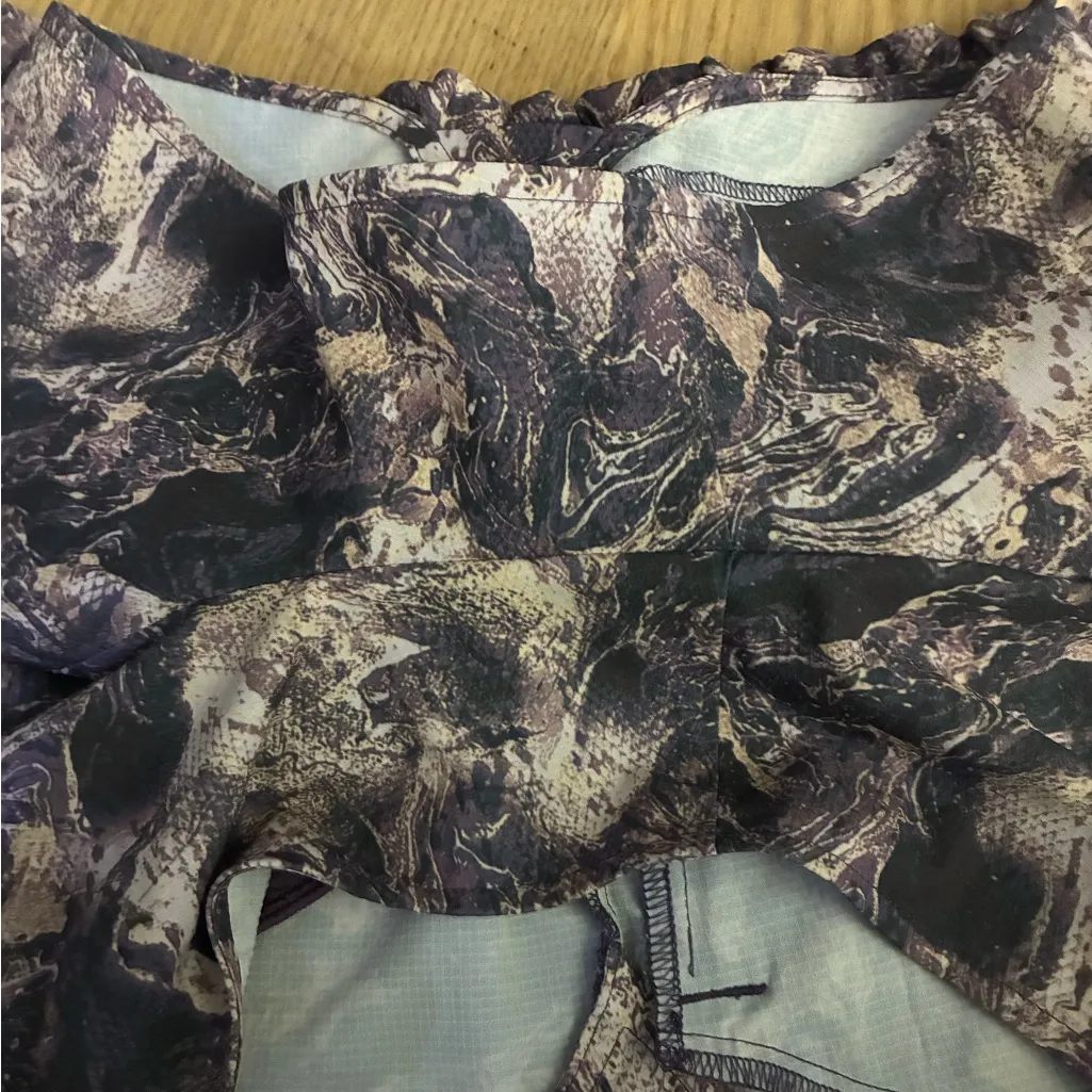 FLX Women's Marble Swirl Athletic Shorts with Liner S Purple - Image 12