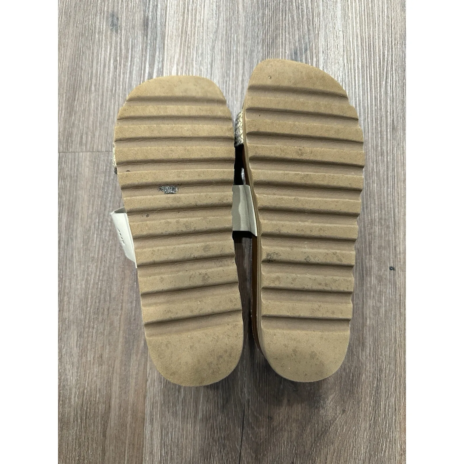 REEF Women's Cushion Vista Hi Slide Sandals Sz 9 Cream Cork Base Slip‎ On Summer - Image 5