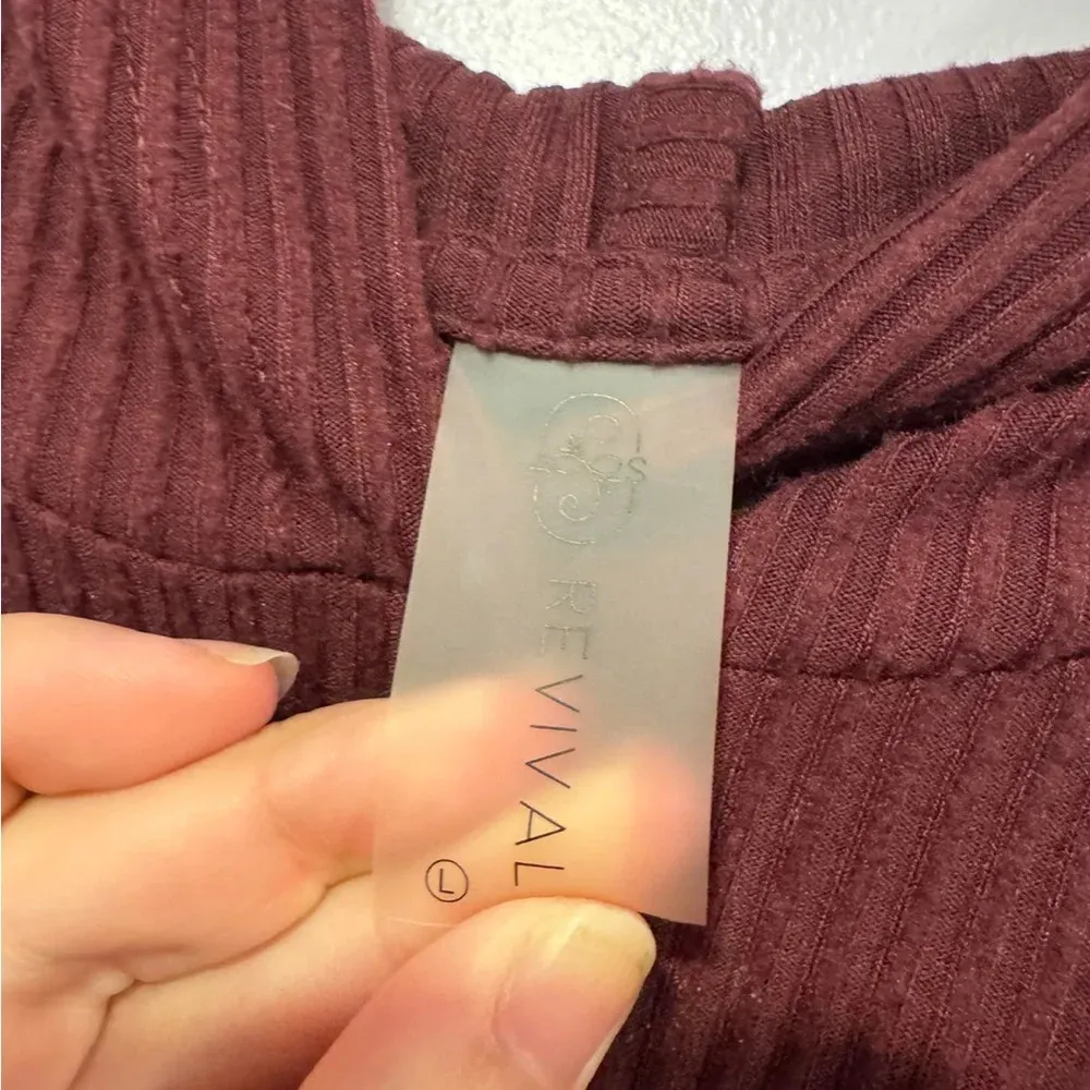 As Revival ribbed‎ maroon cropped sweatshirt - Image 2